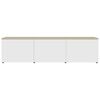 vidaXL Mueble para TV madera contrachapada blanco y roble 120x34x30 cm