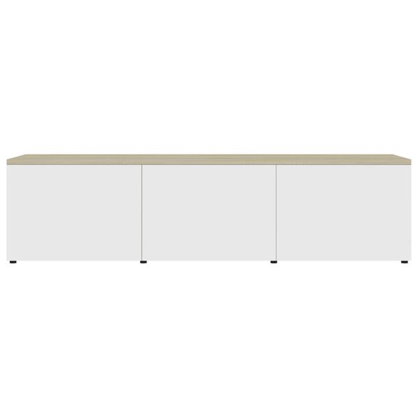 vidaXL Mueble para TV madera contrachapada blanco y roble 120x34x30 cm