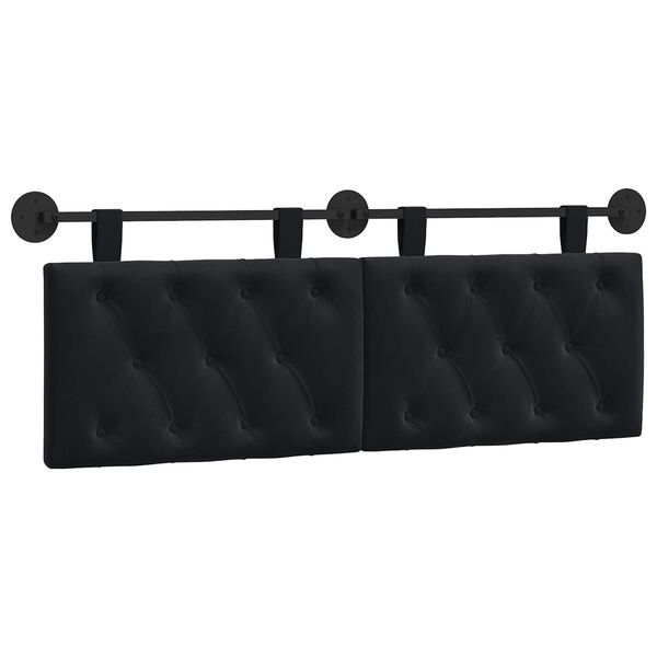 vidaXL Cabecera Colgante Negro 150 x 55 x 7 cm Terciopelo