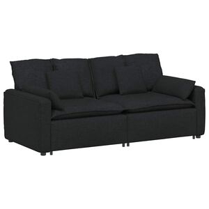 vidaXL Sof&aacute; modular con cojines negros