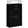 vidaXL Zapatero madera contrachapada negro 63x24x104 cm
