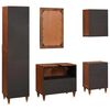 vidaXL Mueble de Cuarto de Ba&ntilde;o con caj&oacute;n 5 pcs Marr&oacute;n y Negro