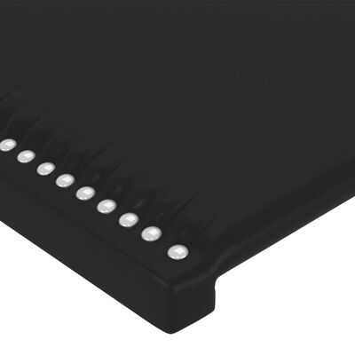 vidaXL Cabecero con LED cuero sintético negro 183x16x118/128 cm