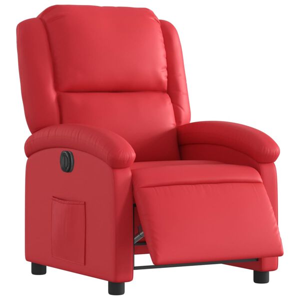 vidaXL Sill&oacute;n reclinable el&eacute;ctrico de cuero sint&eacute;tico rojo
