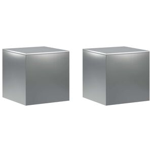 vidaXL Soporte de plantas 2 pcs Plateado 40 x 40 x 40 cm