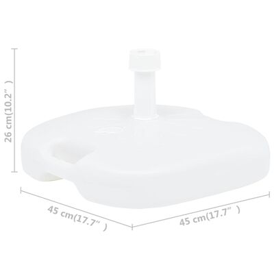 vidaXL Base de sombrilla rellenable arena/agua plástico blanco 16 L