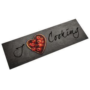 vidaXL Alfombra de cocina lavable terciopelo texto Cooking 45x150 cm
