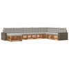 vidaXL Conjunto de sof&aacute;s de exterior 8 uds. Natural y Gris Claro