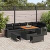 vidaXL Conjunto de sof&aacute;s de jard&iacute;n 11 pcs Negro rat&aacute;n sint&eacute;tico