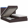 vidaXL Cama tipo otomana con colch&oacute;n y LED Marr&oacute;n Oscuro 200 x 200 cm