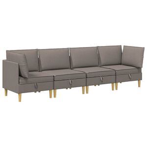 vidaXL Juego de sof&aacute; modular con almacenamiento 4 uds. Topo Tela