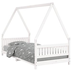 vidaXL Estructura de cama para ni&ntilde;os madera de pino blanco 90x200 cm