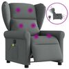 vidaXL Sill&oacute;n reclinable de masaje el&eacute;ctrico tela gris oscuro