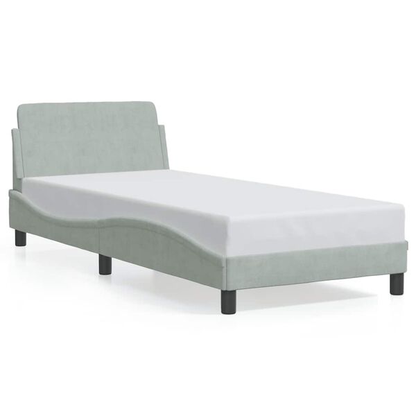 vidaXL Estructura de cama Dover terciopelo gris claro 80x200 cm