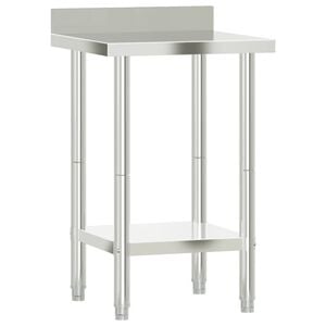 vidaXL Mesa trabajo cocina y salpicadero acero inoxidable 55x55x93 cm