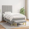 vidaXL Cama box spring con colch&oacute;n tela gris claro 80x200 cm