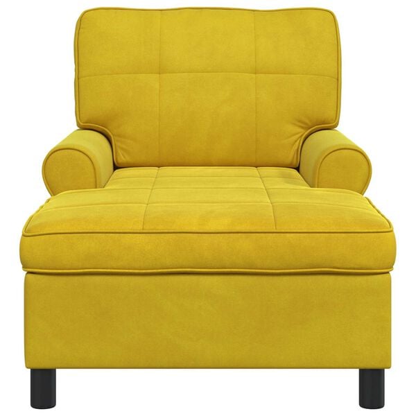 vidaXL Sill&oacute;n reclinable Amarillo 91 x 157 x 91 cm Terciopelo