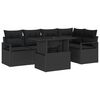 vidaXL Conjunto de sof&aacute; de jard&iacute;n 6 uds. Negro Polirat&aacute;n