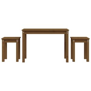vidaXL Mesas apilables 3 piezas madera maciza de pino marr&oacute;n miel