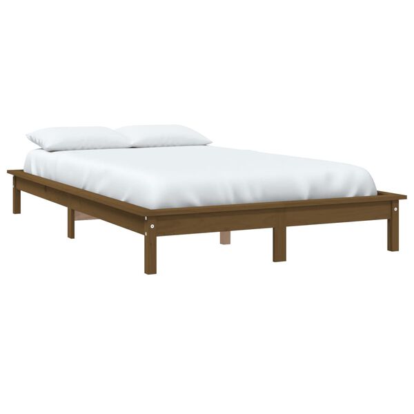 vidaXL Estructura de cama madera maciza pino marr&oacute;n miel 120x200 cm