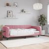 vidaXL Sof&aacute; cama sin colch&oacute;n terciopelo rosa 90x200 cm