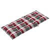 vidaXL Sillas de jard&iacute;n 2 uds madera de teca y cojines a cuadros rojos