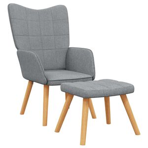 vidaXL Sill&oacute;n de relax con taburete tela gris claro