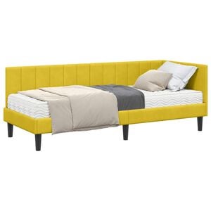 vidaXL Estructura de Cama Esquina con Colch&oacute;n 2 pcs Amarillo
