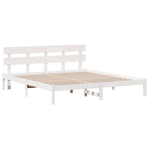 vidaXL Estructura de cama Blanco 180 x 200 cm Madera maciza de Pino