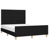 vidaXL Cama sin colch&oacute;n tela negro 140x190 cm