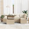 vidaXL Conjunto de sofá de jardín con cojín 6 pcs Beige Poliratán
