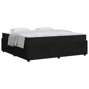vidaXL Estructura de cama con colch&oacute;n Negro 200 x 200 cm tela