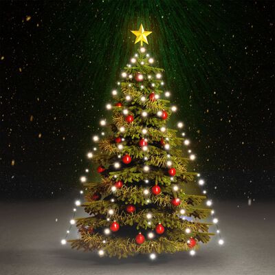 vidaXL Red de luces de árbol de Navidad 150 LEDs blanco frío 150 cm