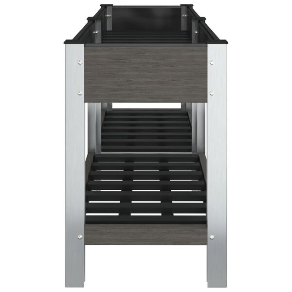 vidaXL Arriate de jard&iacute;n con estante WPC gris 150x50x75 cm