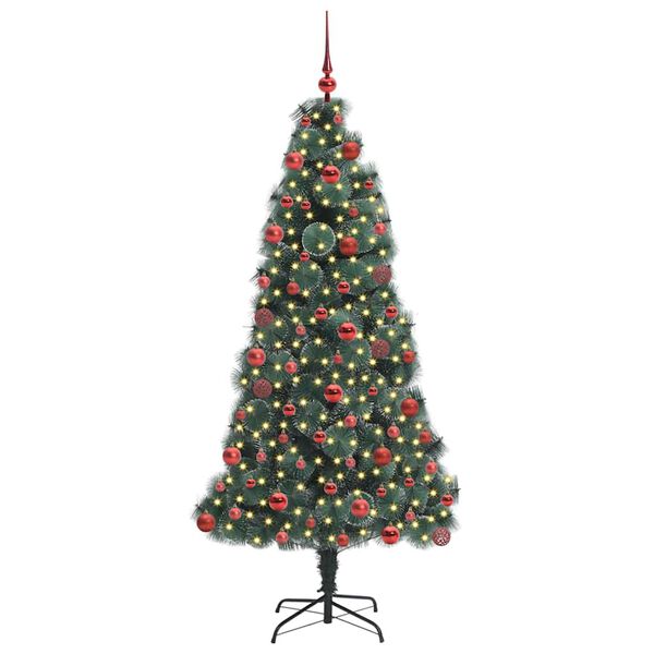 vidaXL &Aacute;rbol de Navidad artificial preiluminado con juego de bolas PET