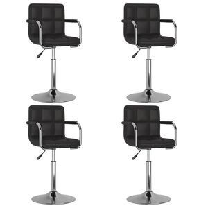 vidaXL Sillas de comedor giratorias 4 unidades cuero sint&eacute;tico negro