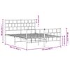 vidaXL Estructura cama sin colchón con estribo metal negro 120x200 cm