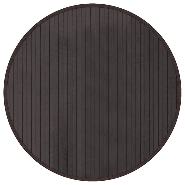 vidaXL Alfombra redonda bamb&uacute; marr&oacute;n oscuro 60 cm