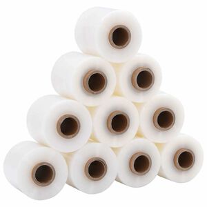 vidaXL Film estirable con asa 10 uds transparente 23 &mu;m 10 cm x 150 m
