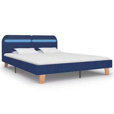 vidaXL Estructura de cama con LED tela azul 180x200 cm