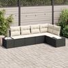 vidaXL Conjunto de sofá de jardín 5 pcs Negro ratán sintético