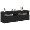 vidaXL Muebles de TV con luces LED 2 uds negro 60x35x40 cm