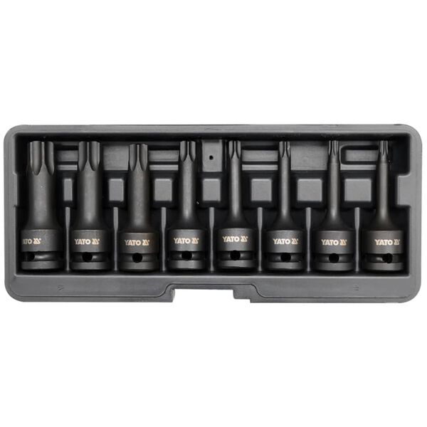 YATO Set de 8 puntas de impacto Torx negro YT-1065