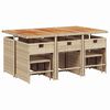 vidaXL Set comedor de jard&iacute;n 11 pzas con cojines rat&aacute;n sint&eacute;tico beige