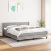 vidaXL Cama box spring con colch&oacute;n tela gris claro 180x200 cm