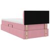 vidaXL Cama con almacenamiento y LED Rosa 90 x 190 cm Terciopelo