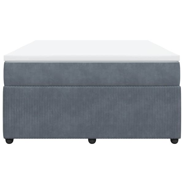 vidaXL Cama box spring con colch&oacute;n terciopelo gris oscuro 140x200 cm
