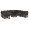vidaXL Conjunto de sof&aacute;s de jard&iacute;n 12 uds. 11 plaza Gris