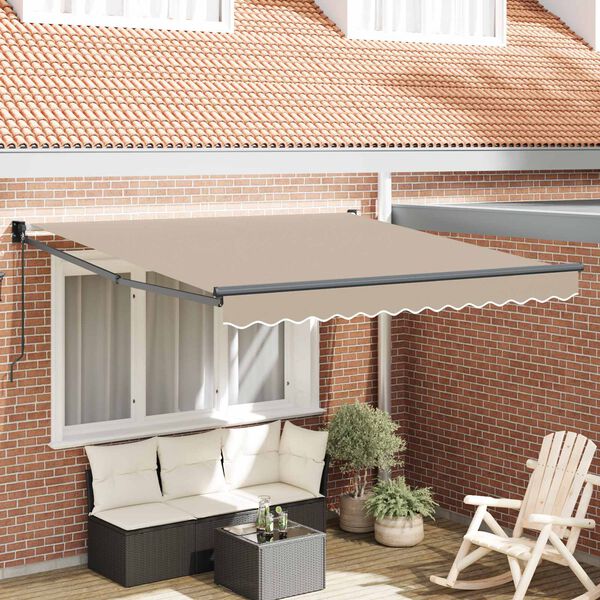 vidaXL Toldo Manual Beige 300 x 250 x 165 cm Poli&eacute;ster
