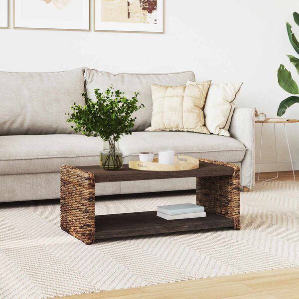 vidaXL Mesa lateral Natural 44.5 x 45 x 45 cm Madera de Caoba Sólida